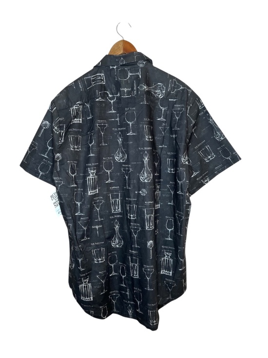 Cherry Velvet Cocktail Hour Charlie Shirt Rockabilly Retro Men's Button Up Shirt - Picture 2 of 9